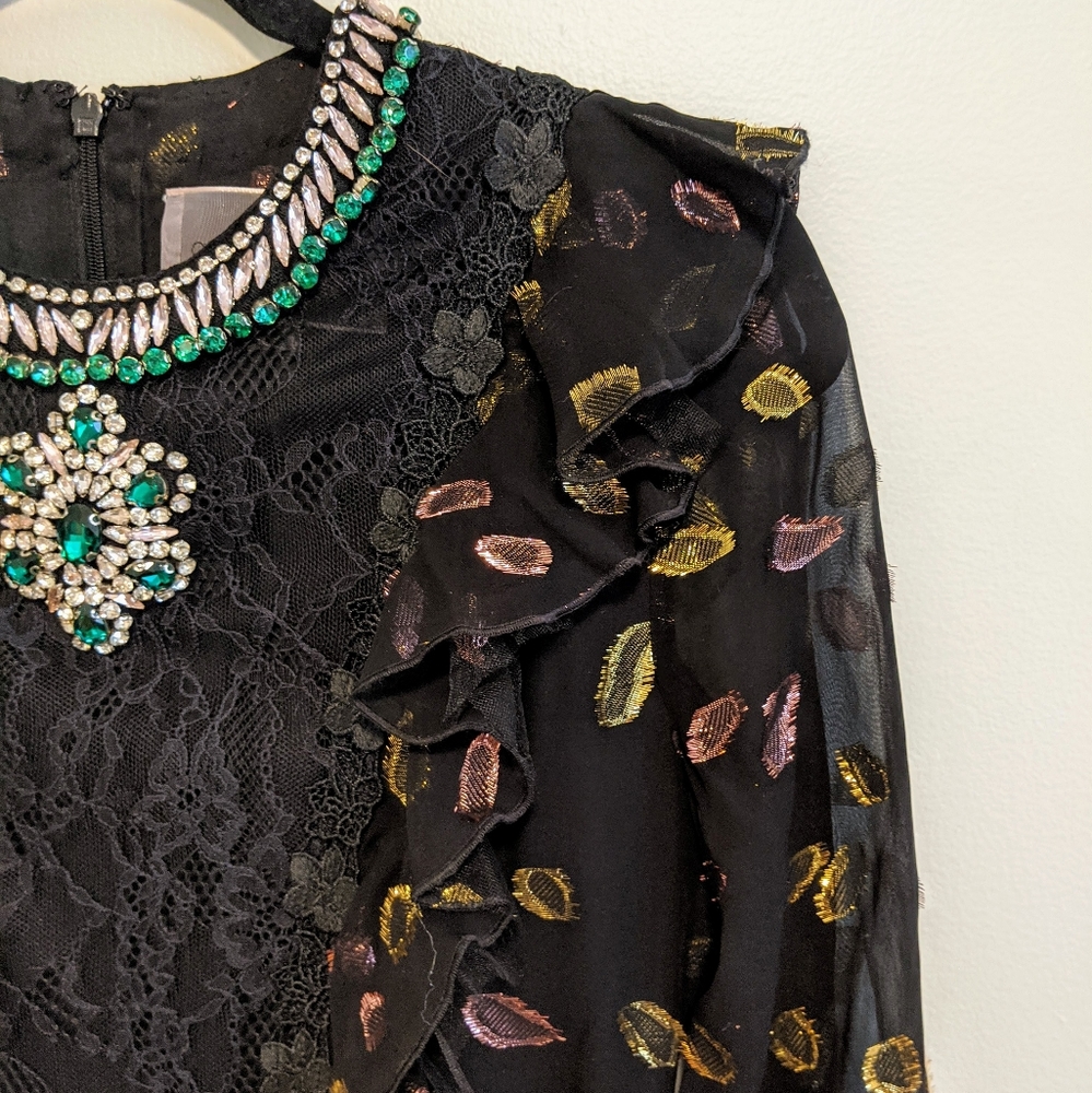 Giambattista Valli black flowy dress.